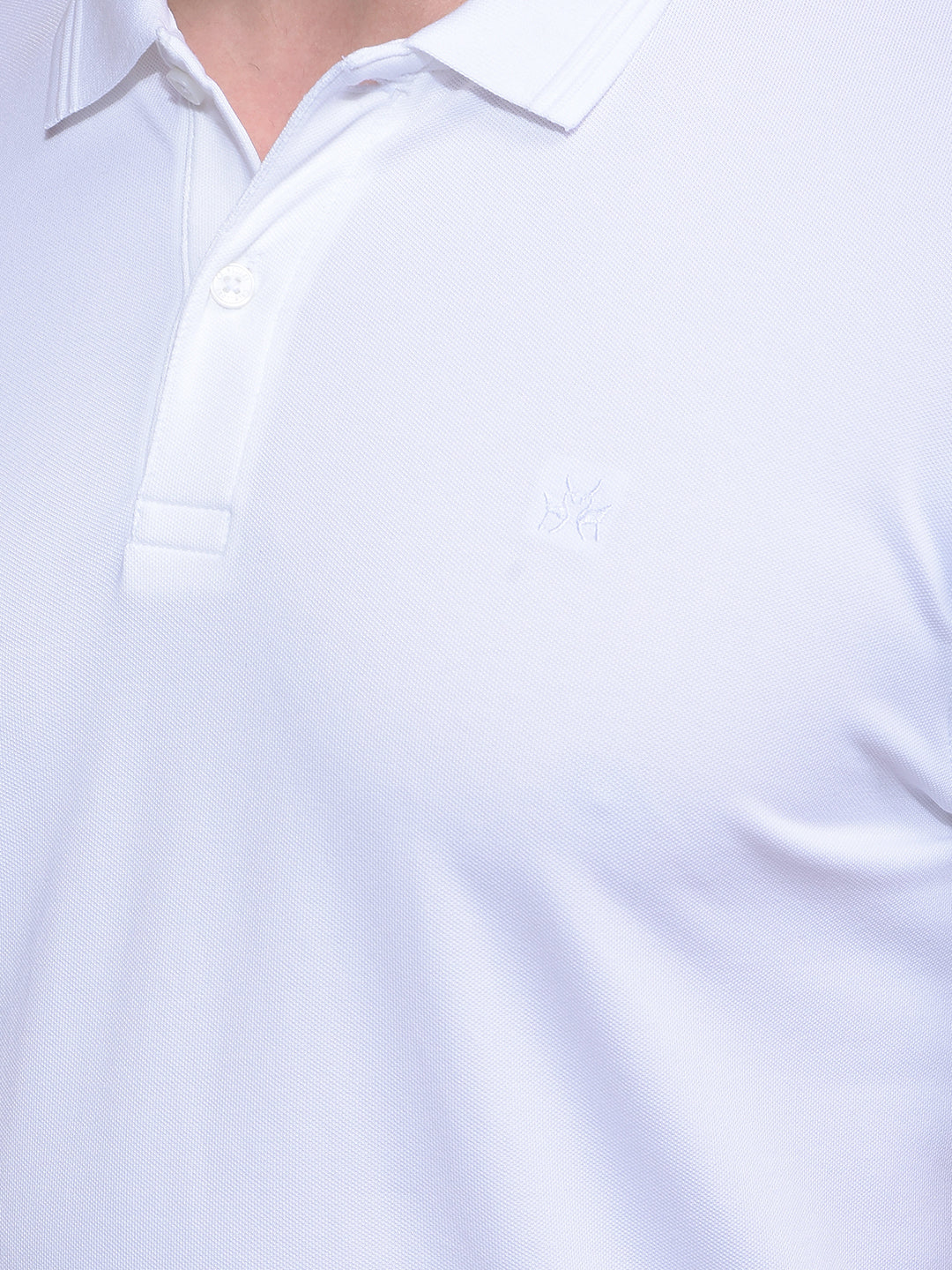 White Polo Neck T-Shirt-Men T-Shirts-Crimsoune Club