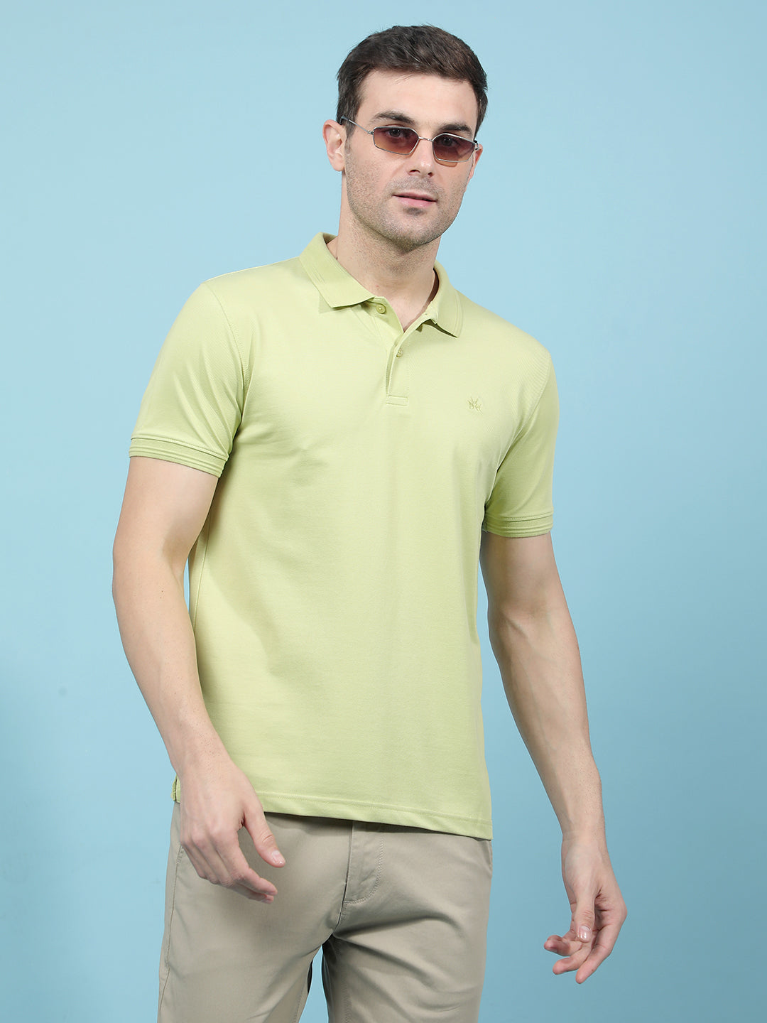 Green Polo-Neck T-Shirt-Men T-Shirts-Crimsoune Club