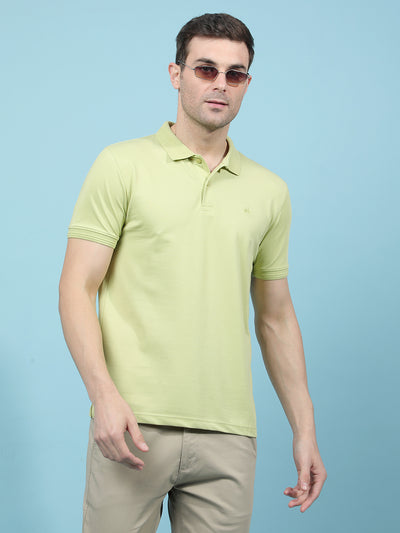 Green Polo-Neck T-Shirt-Men T-Shirts-Crimsoune Club