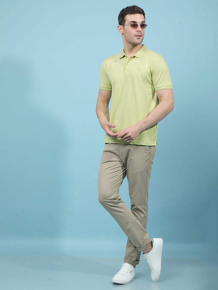 Green Polo-Neck T-Shirt-Men T-Shirts-Crimsoune Club