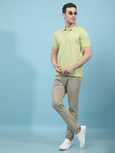 Green Polo-Neck T-Shirt-Men T-Shirts-Crimsoune Club
