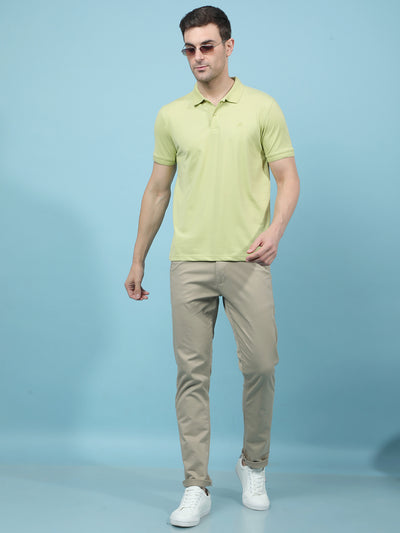 Green Polo-Neck T-Shirt-Men T-Shirts-Crimsoune Club
