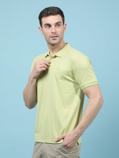Green Polo-Neck T-Shirt-Men T-Shirts-Crimsoune Club