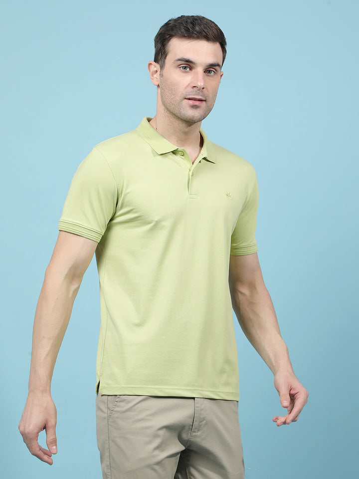 Green Polo-Neck T-Shirt-Men T-Shirts-Crimsoune Club