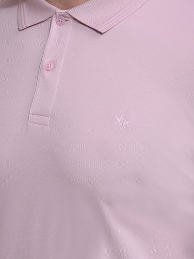 Pink Polo Neck T-Shirt-Men T-Shirts-Crimsoune Club
