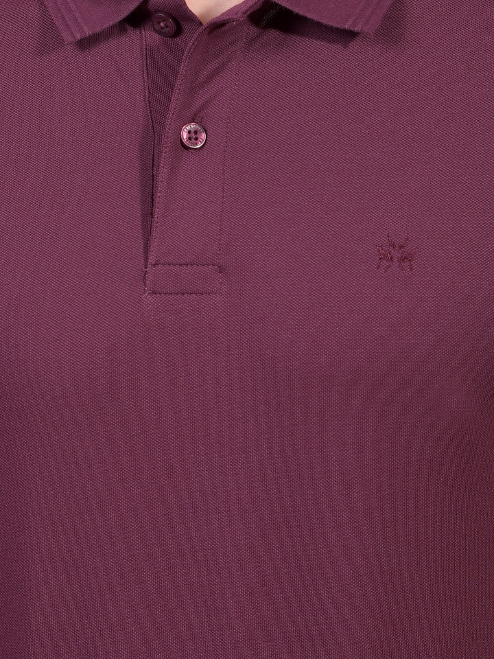 Wine Polo Neck T-Shirt-Men T-Shirts-Crimsoune Club