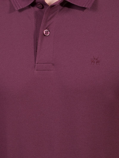 Wine Polo Neck T-Shirt-Men T-Shirts-Crimsoune Club