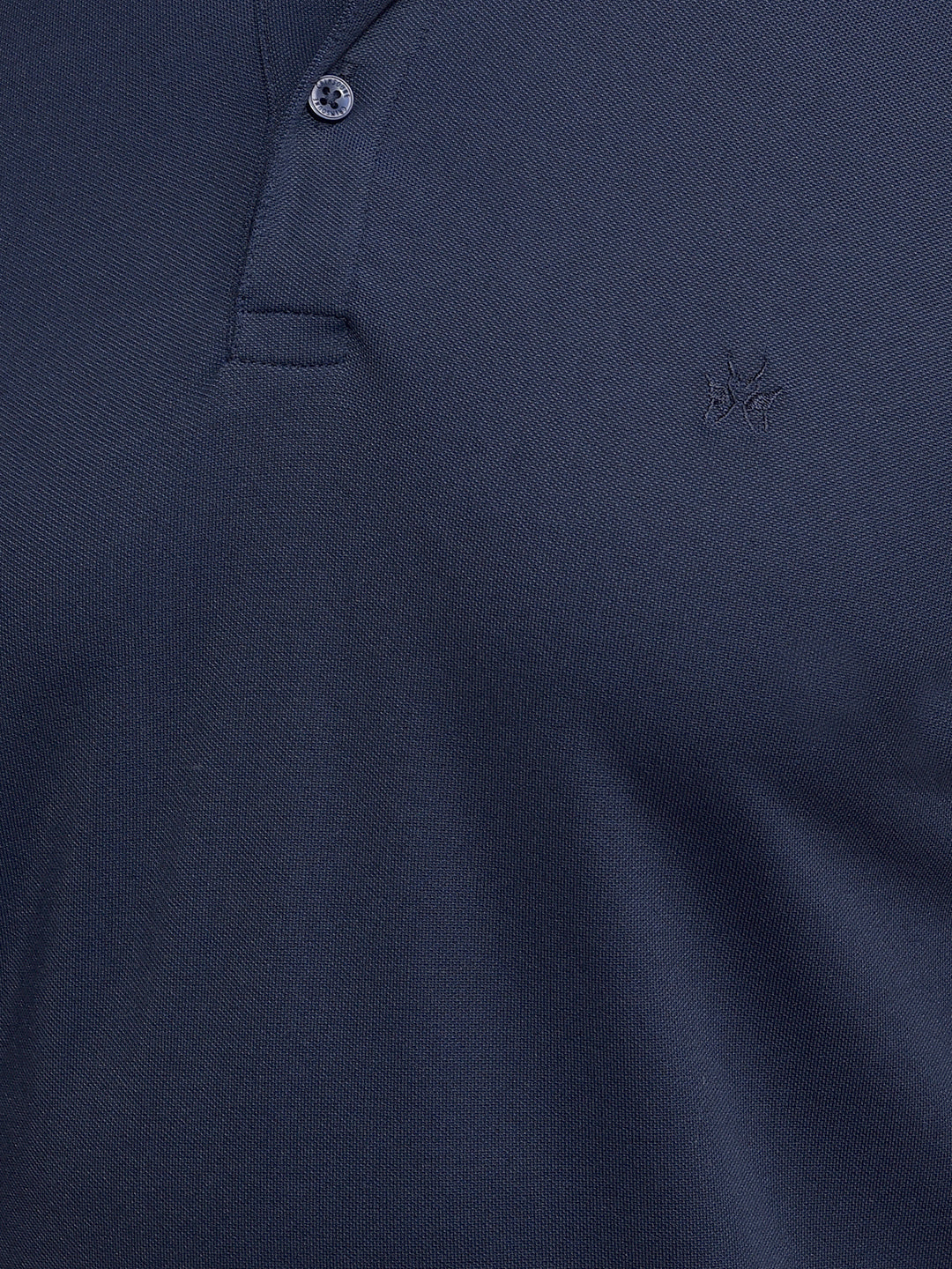 Navy Blue Polo Neck T-Shirt-Men T-Shirts-Crimsoune Club