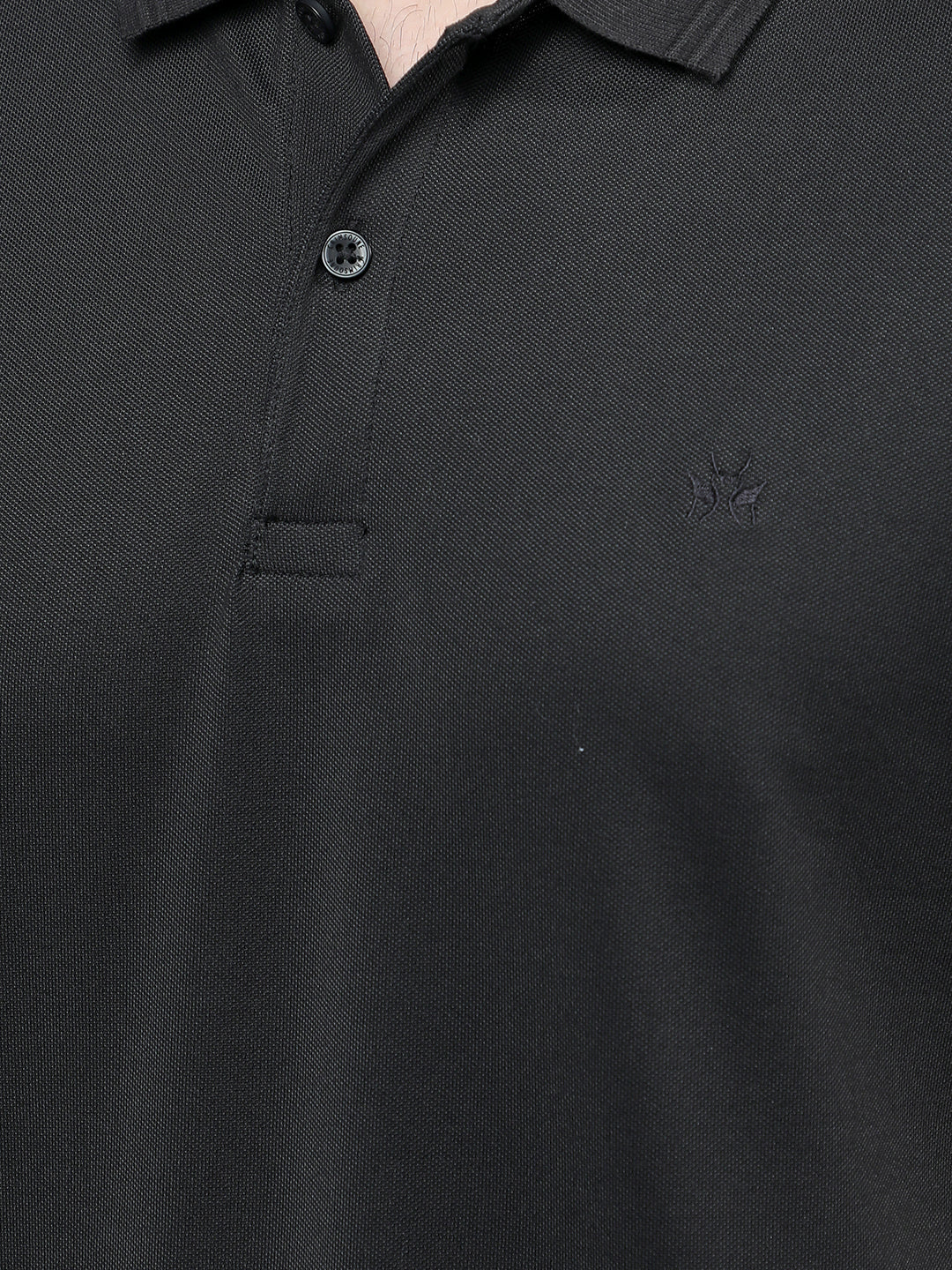 Black Polo-Neck T-Shirt-Men T-Shirts-Crimsoune Club