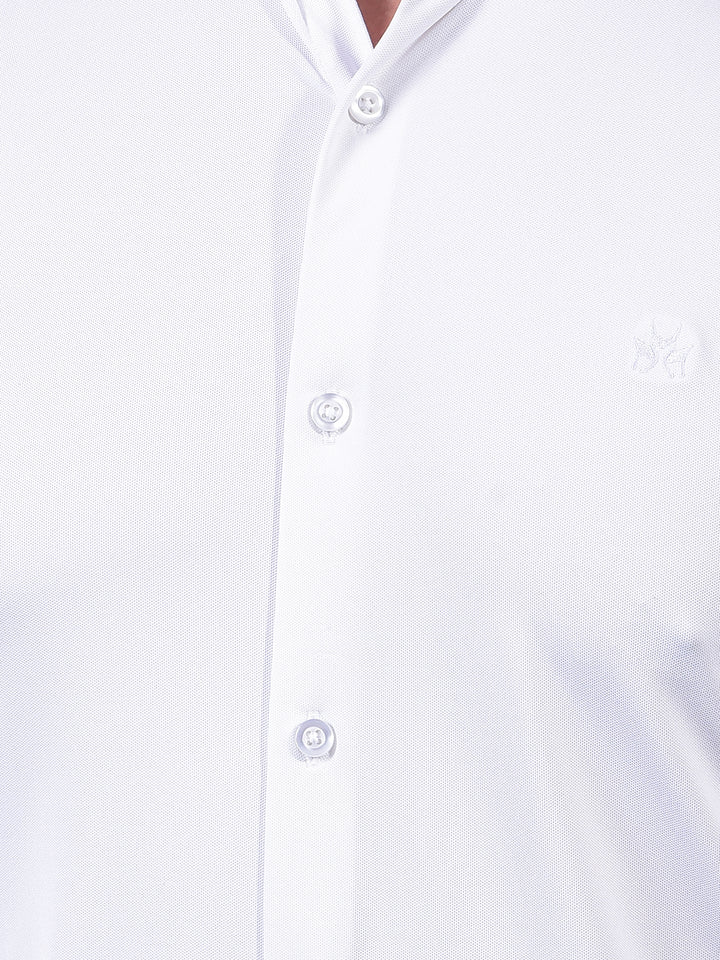 White Knitted Shirt-Men Shirts-Crimsoune Club