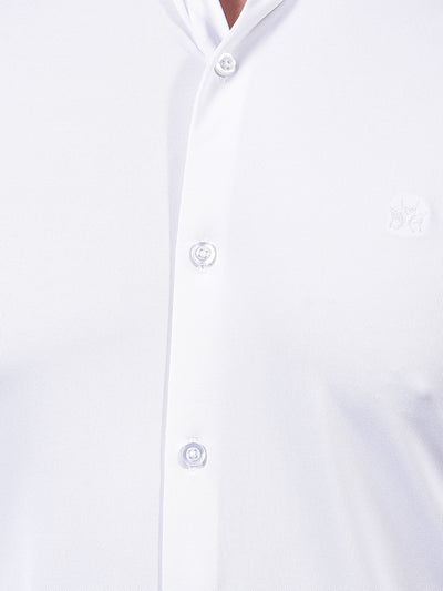 White Knitted Shirt-Men Shirts-Crimsoune Club
