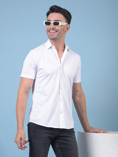 White Knitted Shirt-Men Shirts-Crimsoune Club