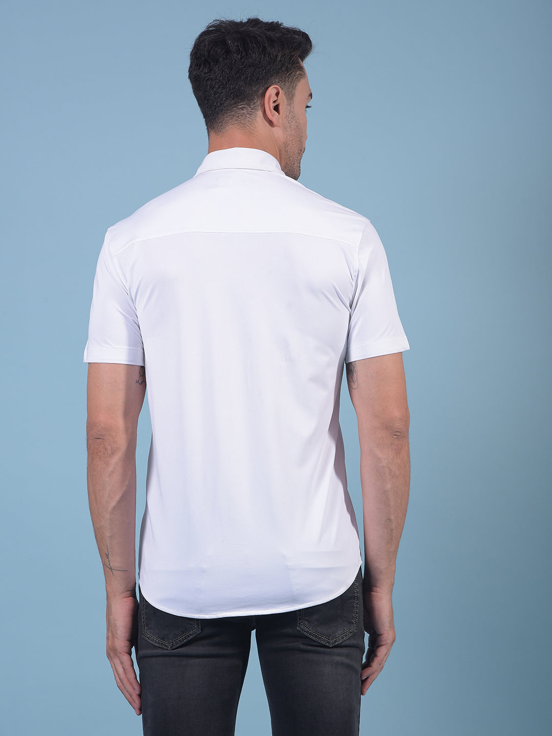 White Knitted Shirt-Men Shirts-Crimsoune Club
