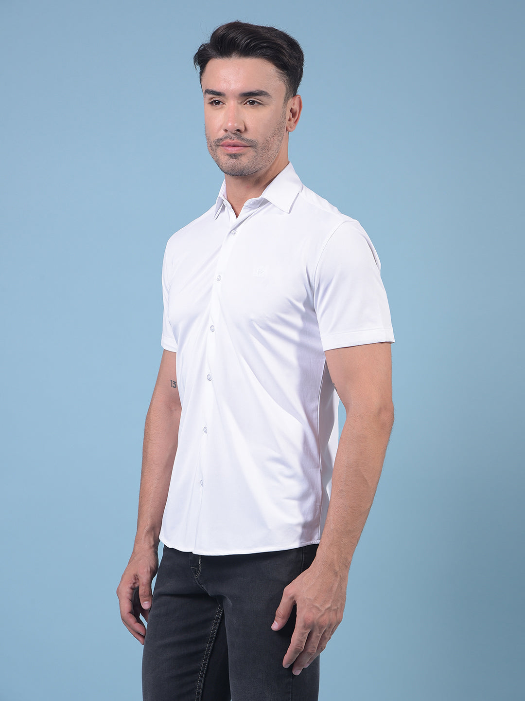 White Knitted Shirt-Men Shirts-Crimsoune Club
