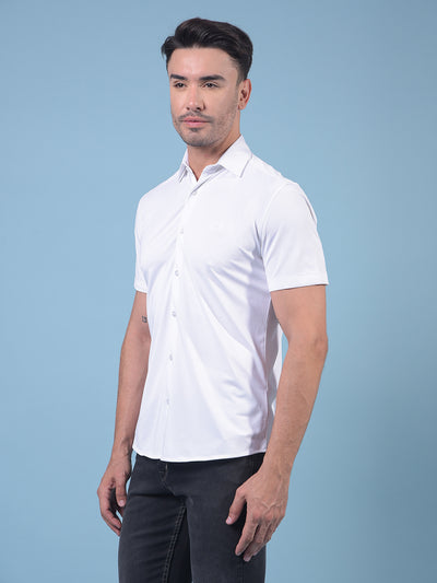 White Knitted Shirt-Men Shirts-Crimsoune Club