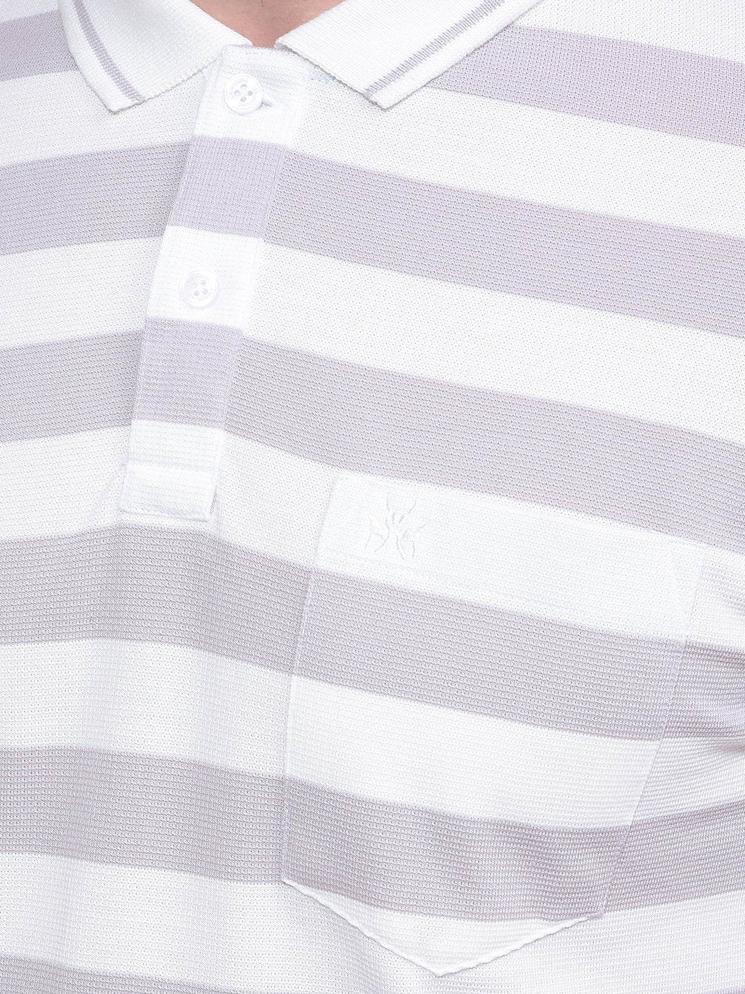 Purple Horizontal Stripes Polo Neck T-Shirt-Men T-Shirts-Crimsoune Club