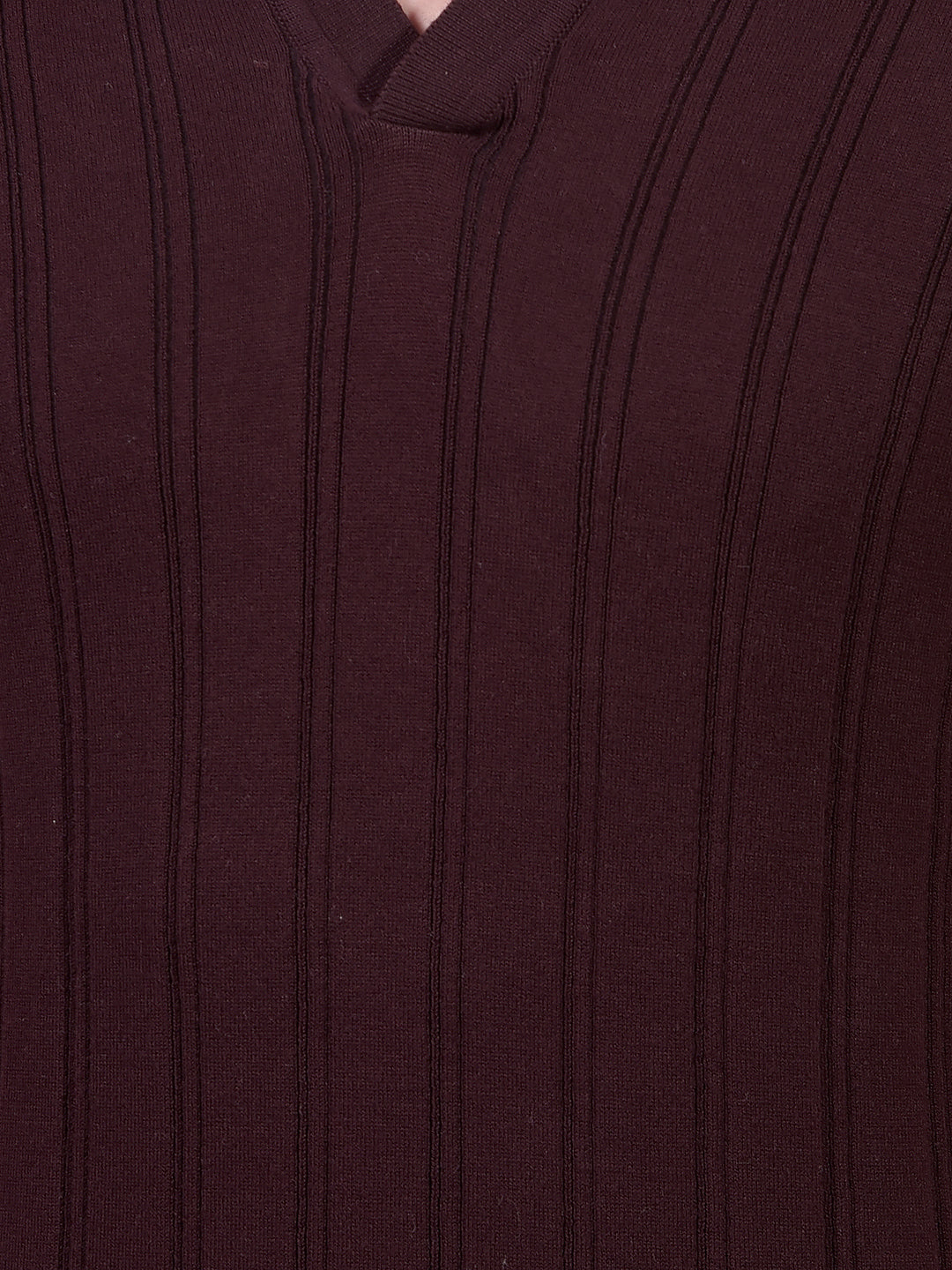 Wine Vertical Stripes Polo Neck T-Shirt-Men T-Shirts-Crimsoune Club