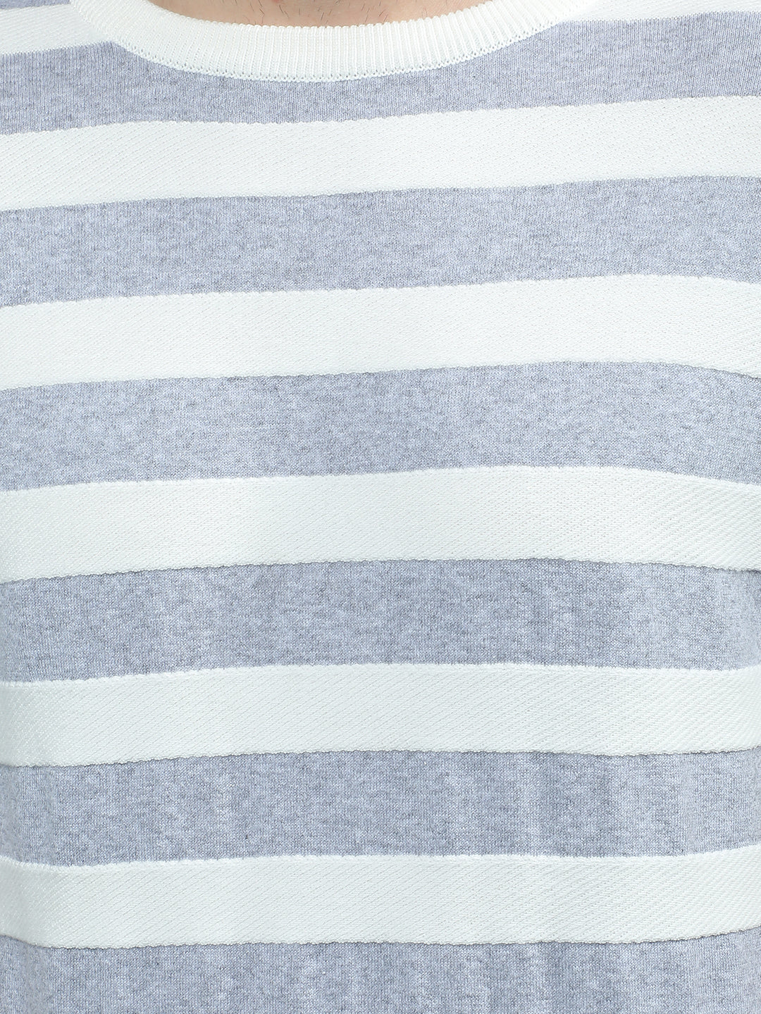 Grey Horizontal Stripes T-Shirt-Men T-Shirts-Crimsoune Club