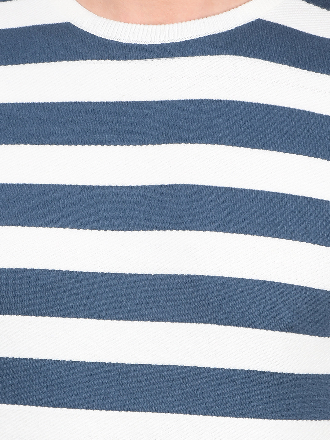 Blue Horizontal Stripes T-Shirt-Men T-Shirts-Crimsoune Club