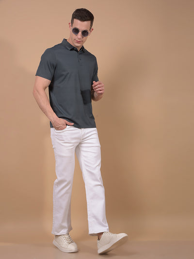 Green Printed Polo Neck T-Shirt-Men T-Shirts-Crimsoune Club