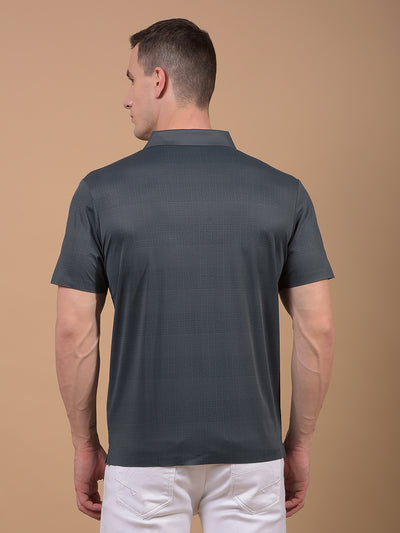 Green Printed Polo Neck T-Shirt-Men T-Shirts-Crimsoune Club