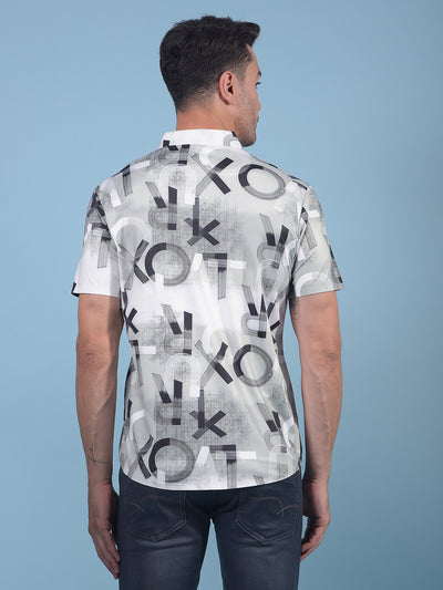 Blue Typographic Print Shirt-Men Shirts-Crimsoune Club