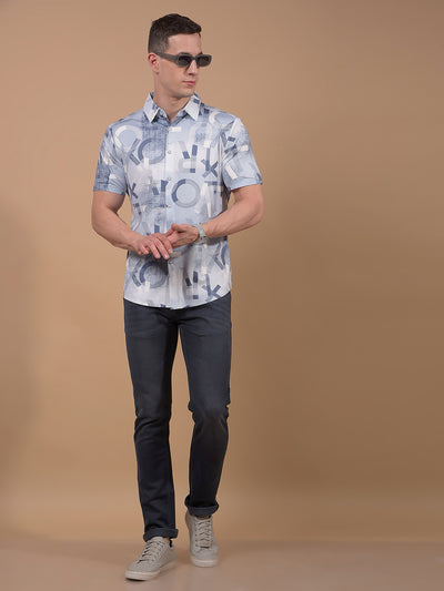 Purple Typographic Print Shirt-Men Shirts-Crimsoune Club