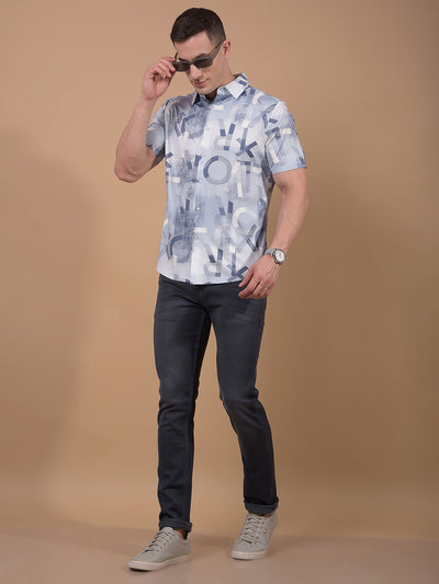 Purple Typographic Print Shirt-Men Shirts-Crimsoune Club