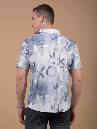 Purple Typographic Print Shirt-Men Shirts-Crimsoune Club
