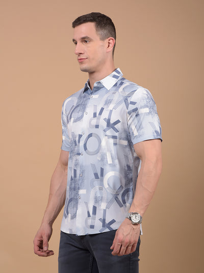 Purple Typographic Print Shirt-Men Shirts-Crimsoune Club