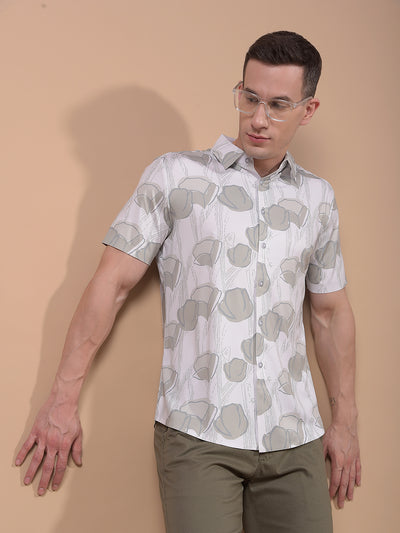 Green Printed Shirt-Men Shirts-Crimsoune Club