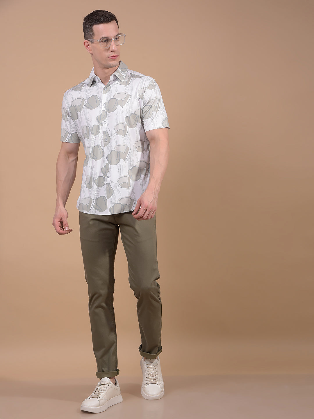 Green Printed Shirt-Men Shirts-Crimsoune Club