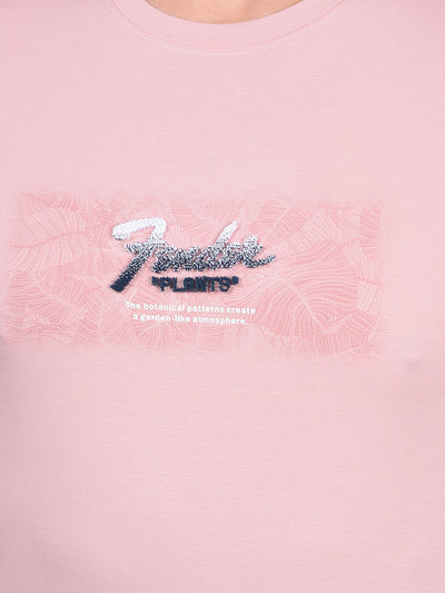 Pink Graphic Print T-Shirt-Men T-Shirts-Crimsoune Club
