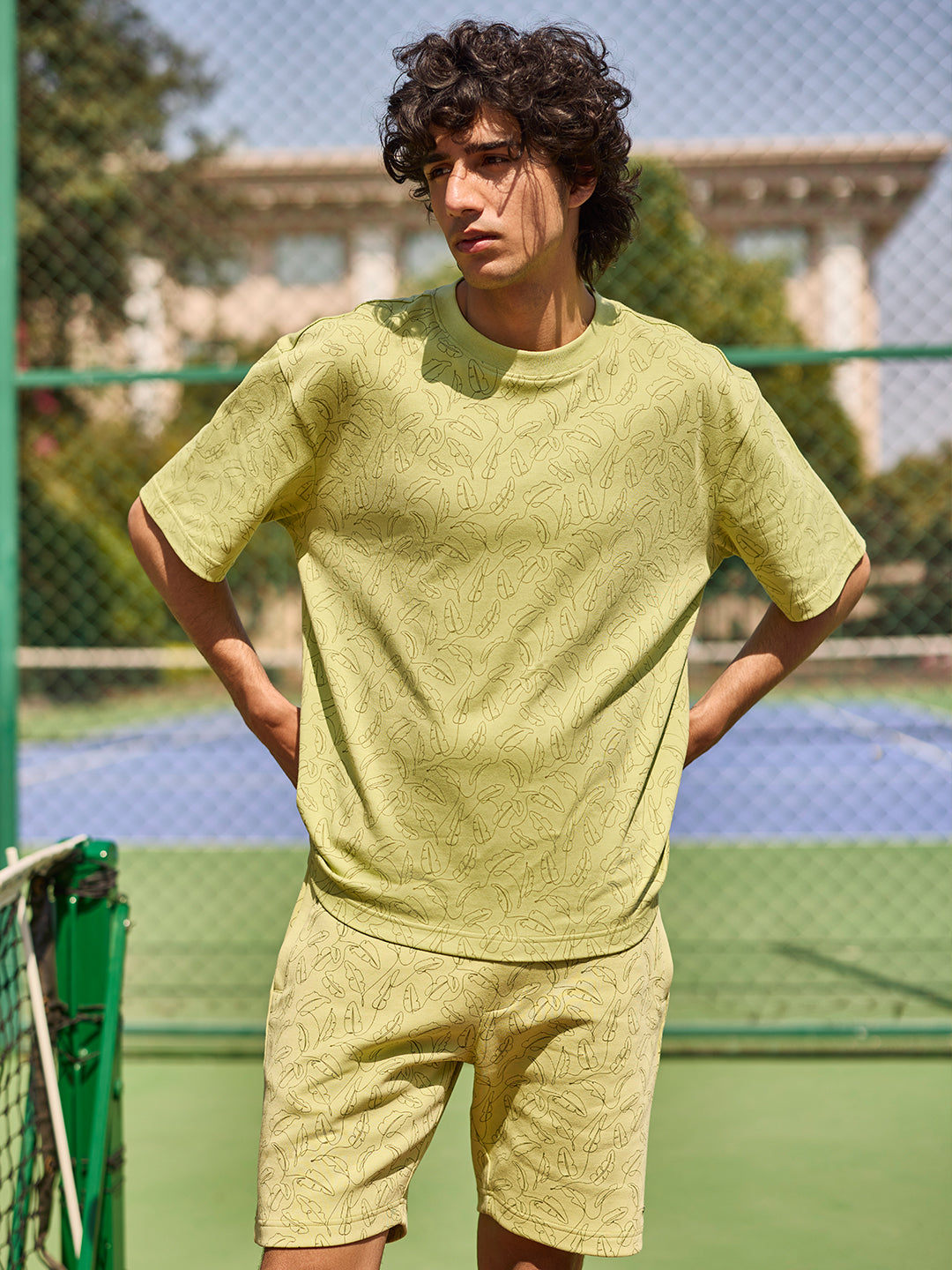 Green Floral Print Shorts-Men Shorts-Crimsoune Club