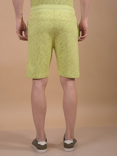 Green Floral Print Shorts-Men Shorts-Crimsoune Club