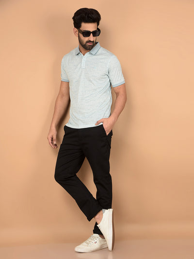 Green Printed Polo Neck T-Shirt-Men T-Shirts-Crimsoune Club