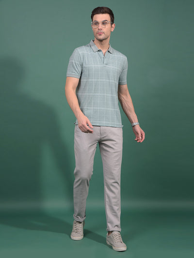 Green Printed Polo Neck T-Shirt-Men T-Shirts-Crimsoune Club