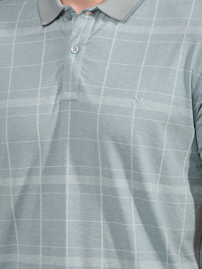 Green Printed Polo Neck T-Shirt-Men T-Shirts-Crimsoune Club
