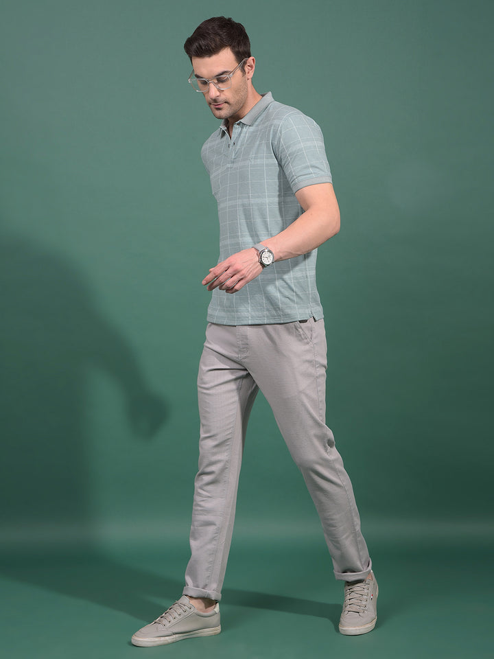 Green Printed Polo Neck T-Shirt-Men T-Shirts-Crimsoune Club