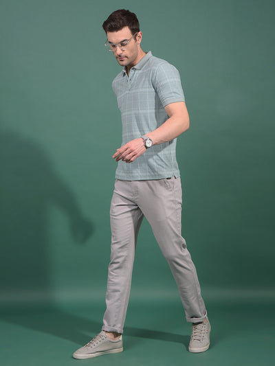 Green Printed Polo Neck T-Shirt-Men T-Shirts-Crimsoune Club