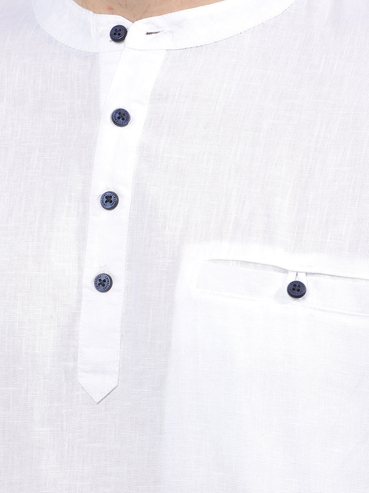White Linen Kurta-Men Kurtas-Crimsoune Club