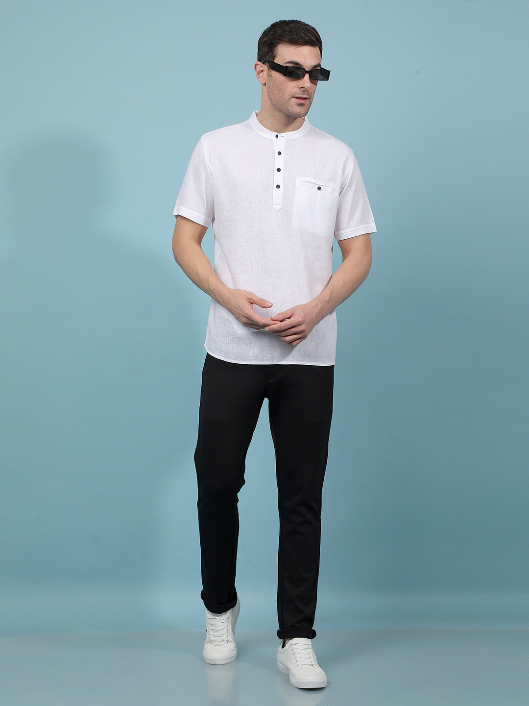 White Linen Kurta-Men Kurtas-Crimsoune Club