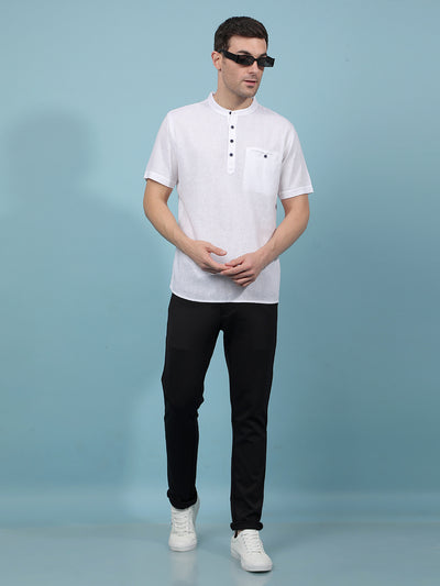 White Linen Kurta-Men Kurtas-Crimsoune Club