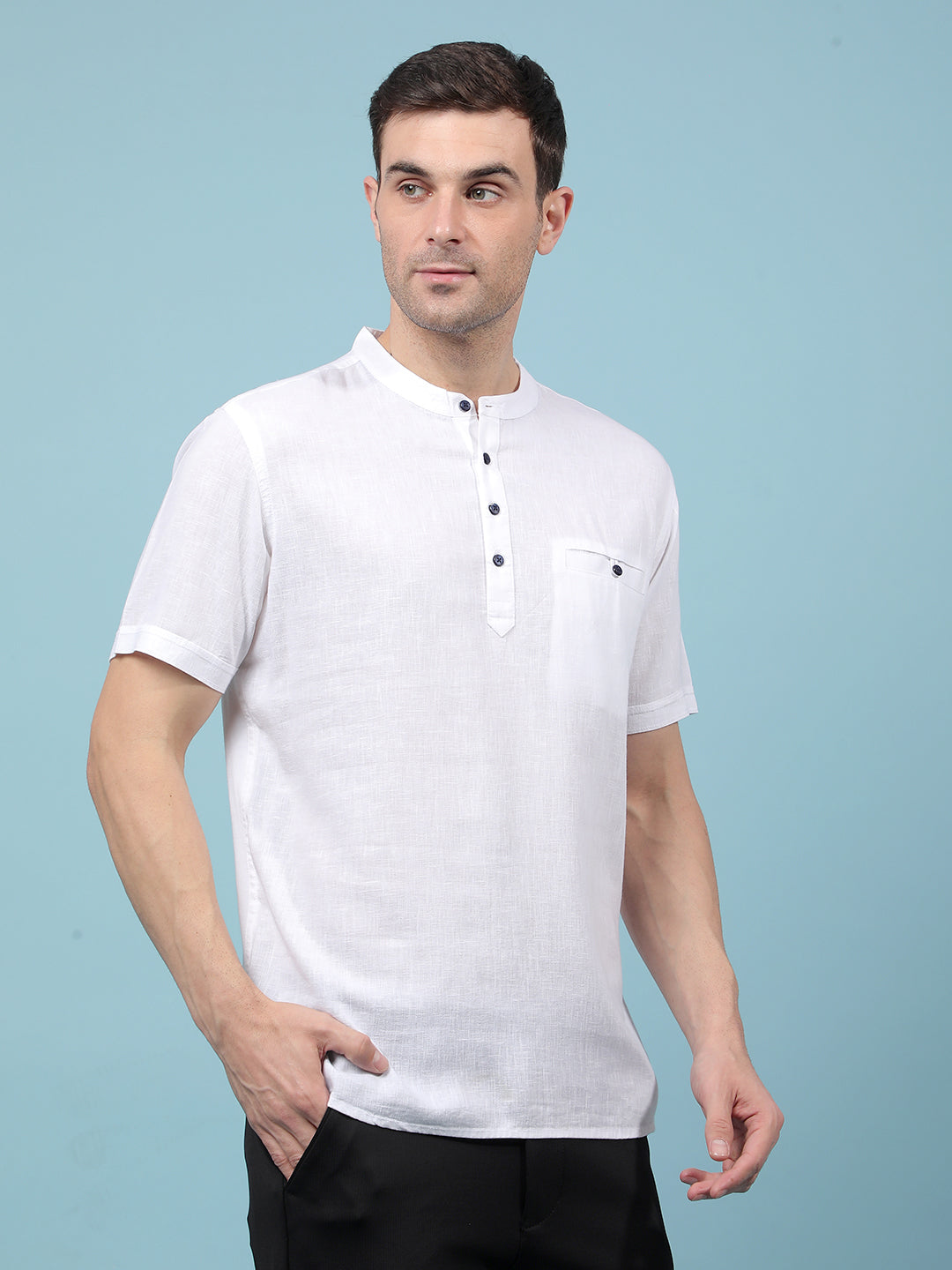 White Linen Kurta-Men Kurtas-Crimsoune Club
