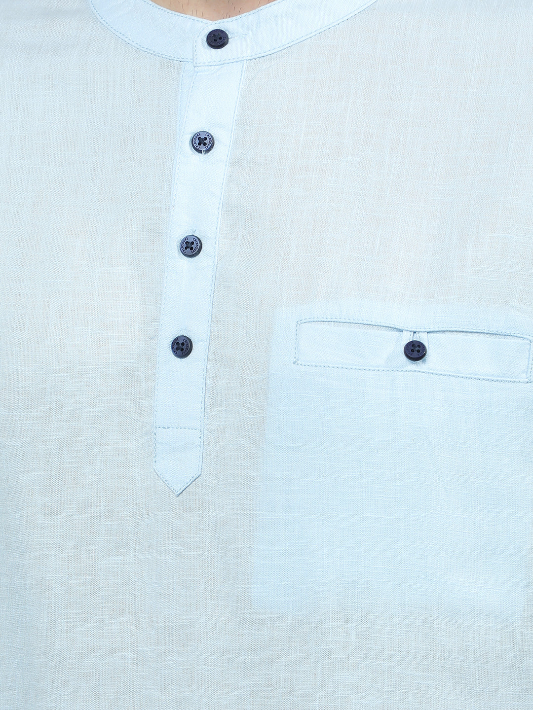 Blue Linen Kurta-Men Kurtas-Crimsoune Club