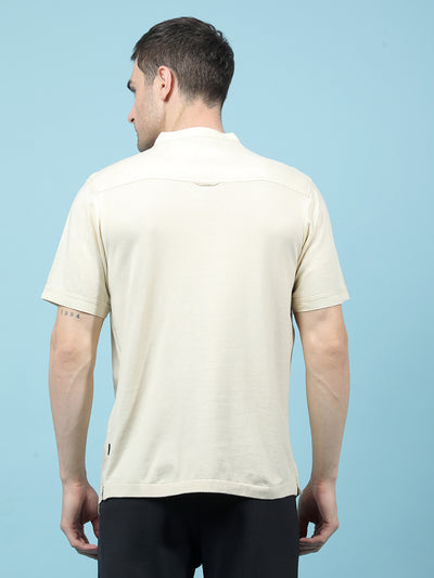 Beige Linen Kurta-Men Kurtas-Crimsoune Club