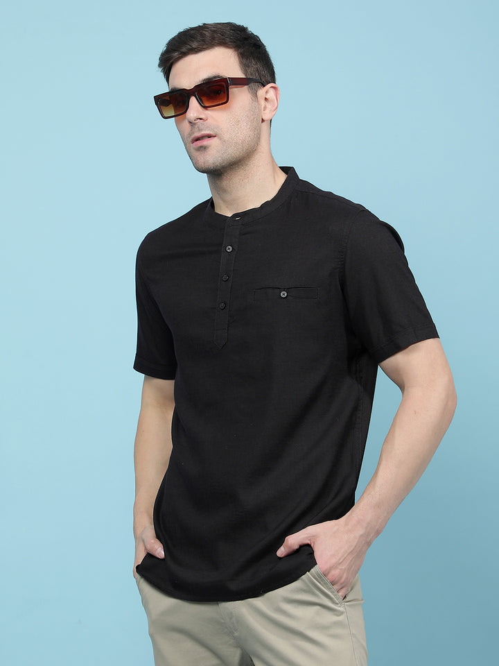 Pink Linen Kurta-Men Kurtas-Crimsoune Club