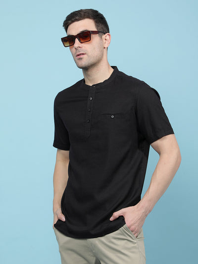 Pink Linen Kurta-Men Kurtas-Crimsoune Club