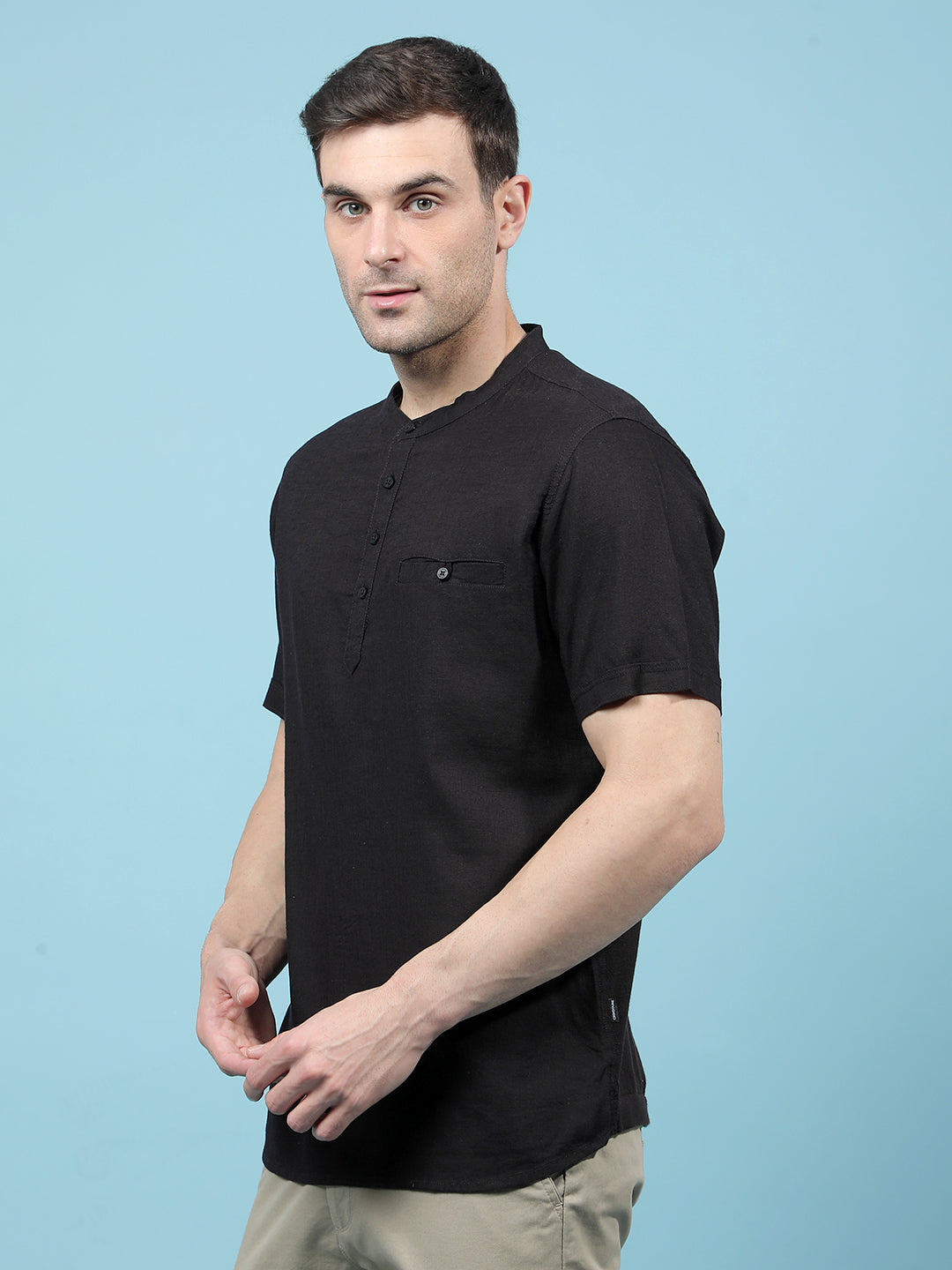 Pink Linen Kurta-Men Kurtas-Crimsoune Club