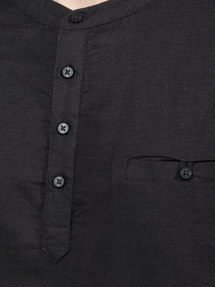 Pink Linen Kurta-Men Kurtas-Crimsoune Club
